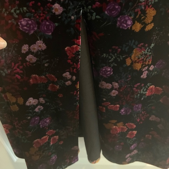 LOFT Floral Velvet Square Neck Midi Dress NWT - Picture 7 of 9